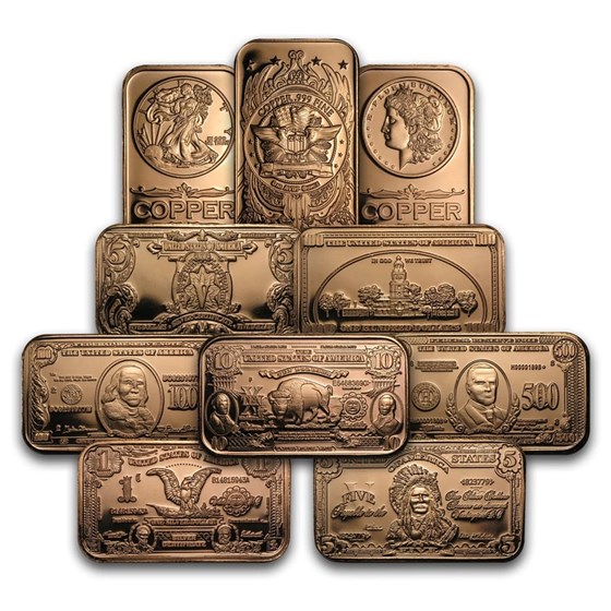 1 oz Copper Bar - Random Design 1 oz Copper Bar - Random Design